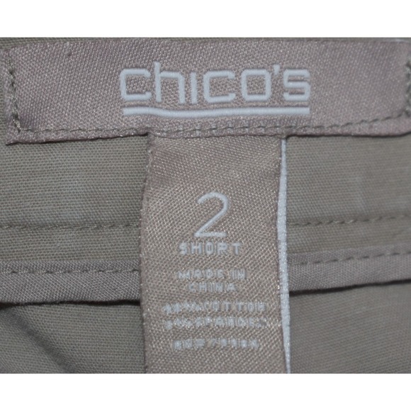 Chicos 2/Large Bermuda Shorts Flat Front Cotton Stretch Modest 11.5 inch inseam - Picture 15 of 16
